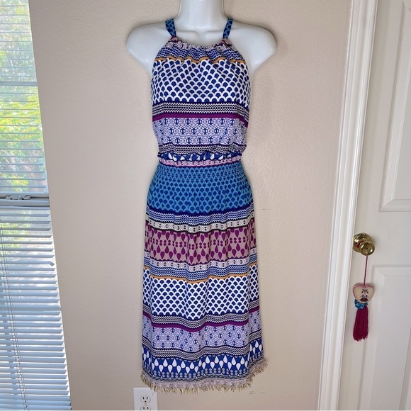 Trina Turk Brooke Midi Dress Halter Multicolored - Size M - Picture 3 of 9